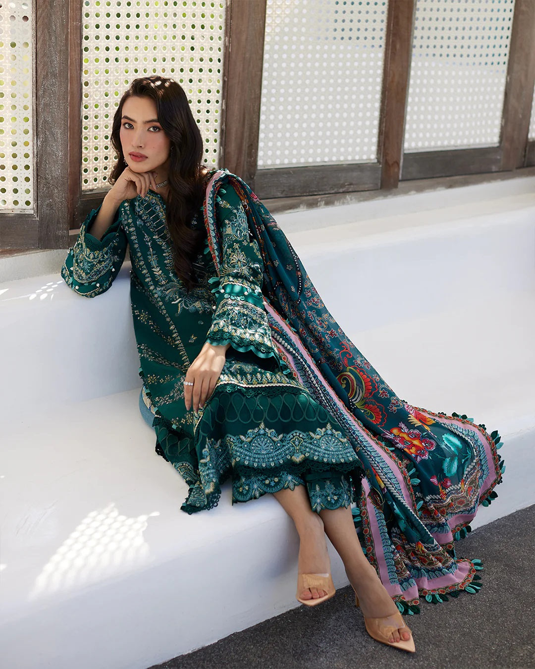 Liliana by Faiza Saqlain Embroidered Lawn 3 Piece Unstitched Dress - Milena