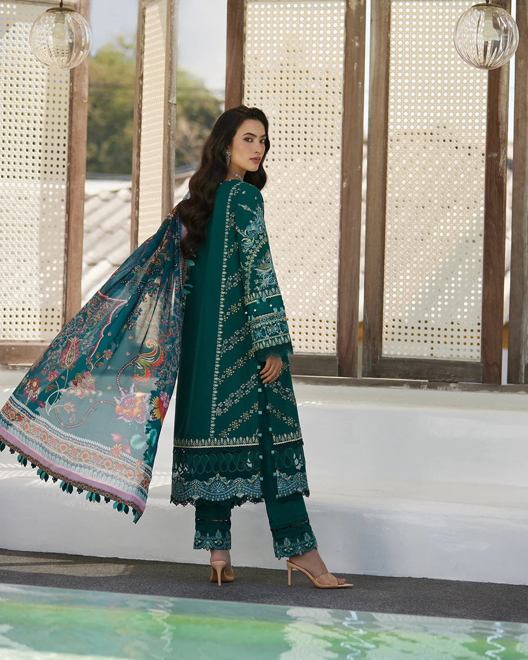 Liliana by Faiza Saqlain Embroidered Lawn 3 Piece Unstitched Dress - Milena