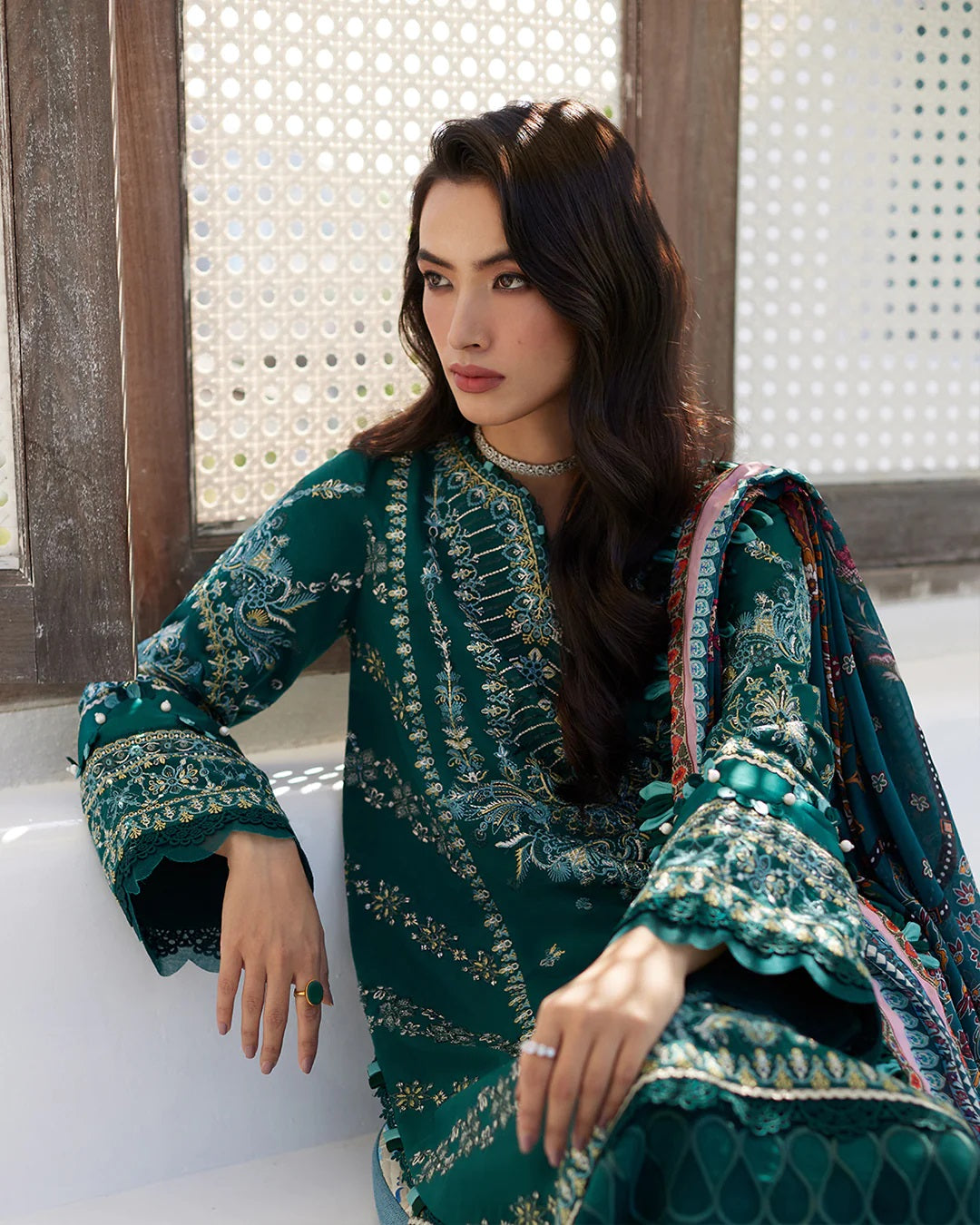 Liliana by Faiza Saqlain Embroidered Lawn 3 Piece Unstitched Dress - Milena