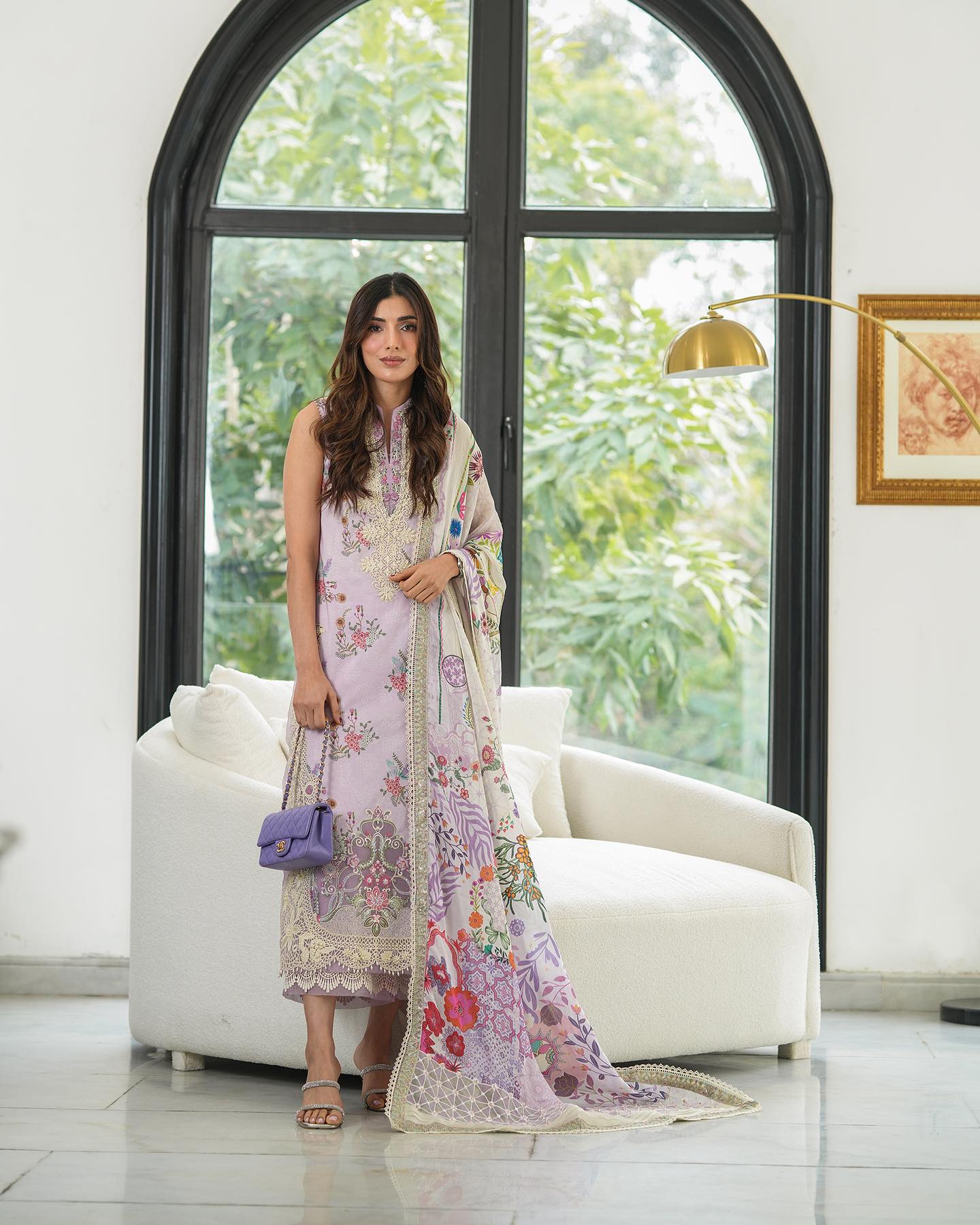 Liliana by Faiza Saqlain Embroidered Lawn 3 Piece Unstitched Dress - Nazeli