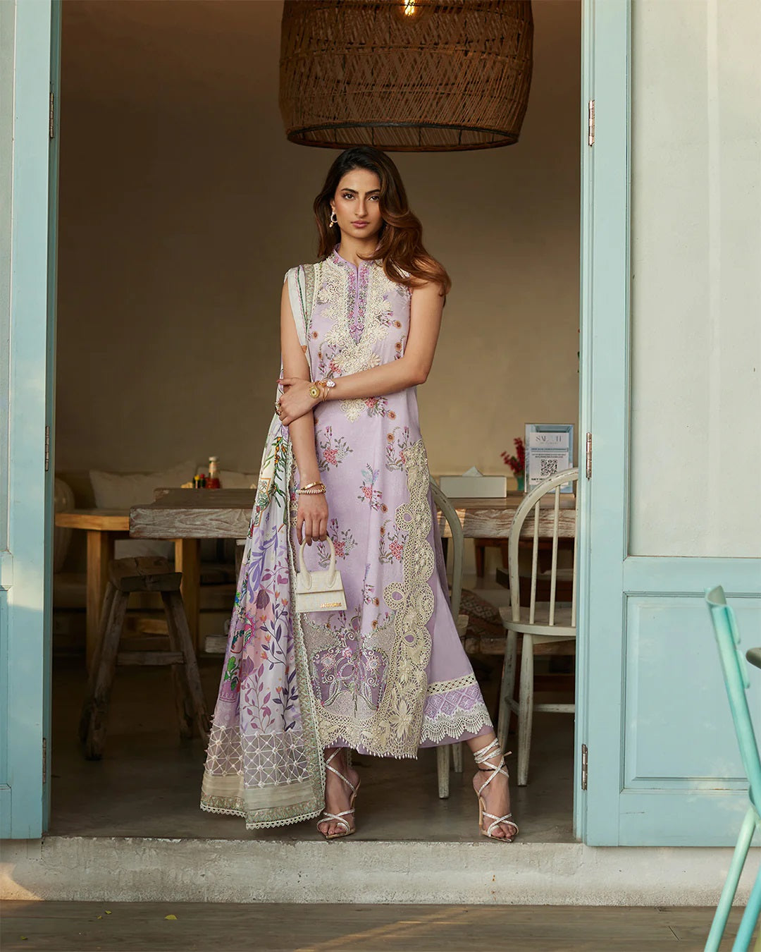 Liliana by Faiza Saqlain Embroidered Lawn 3 Piece Unstitched Dress - Nazeli