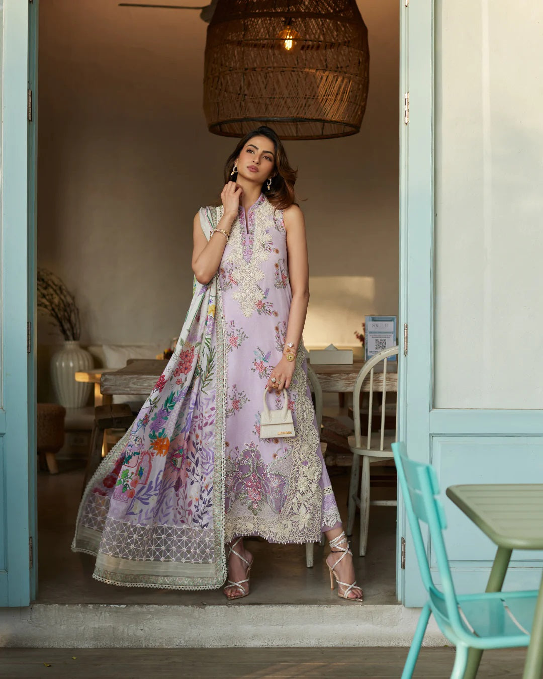 Liliana by Faiza Saqlain Embroidered Lawn 3 Piece Unstitched Dress - Nazeli