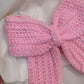 Crochet Hair Bow- Baby Pink