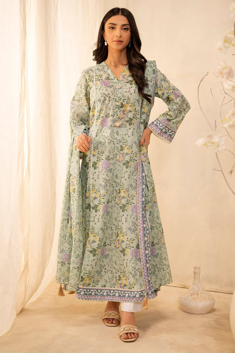 Zellbury 2pc Printed Lawn Shirt Dupatta - WUS25X20083 Unstitched