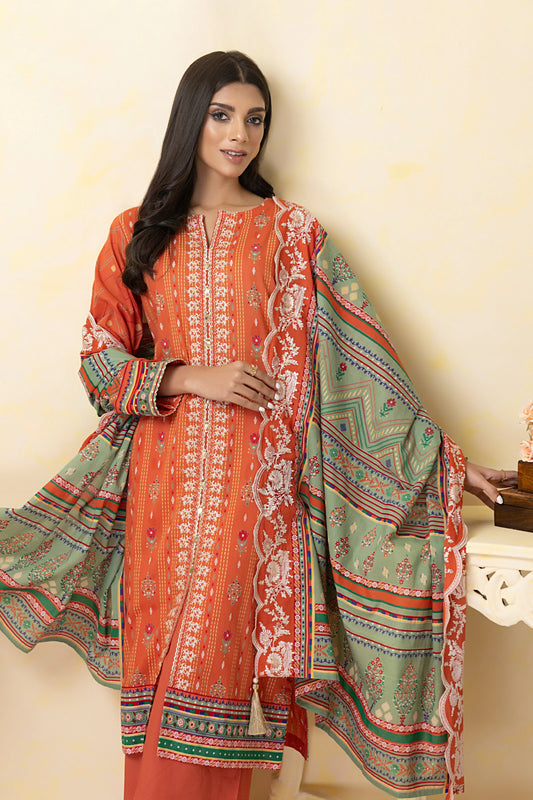 LSM Embroidered Lawn Suits With Lawn Dupatta Unstitched 3 Piece SED-EA-0406 - Summer Collection