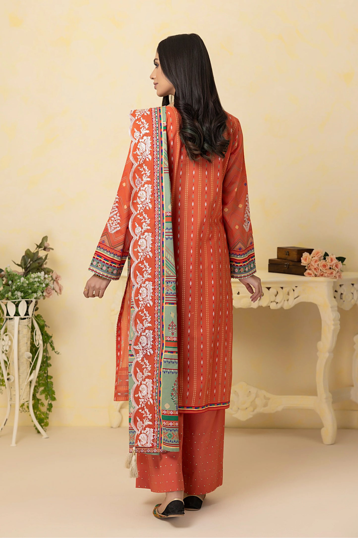 LSM Embroidered Lawn Suits With Lawn Dupatta Unstitched 3 Piece SED-EA-0406 - Summer Collection