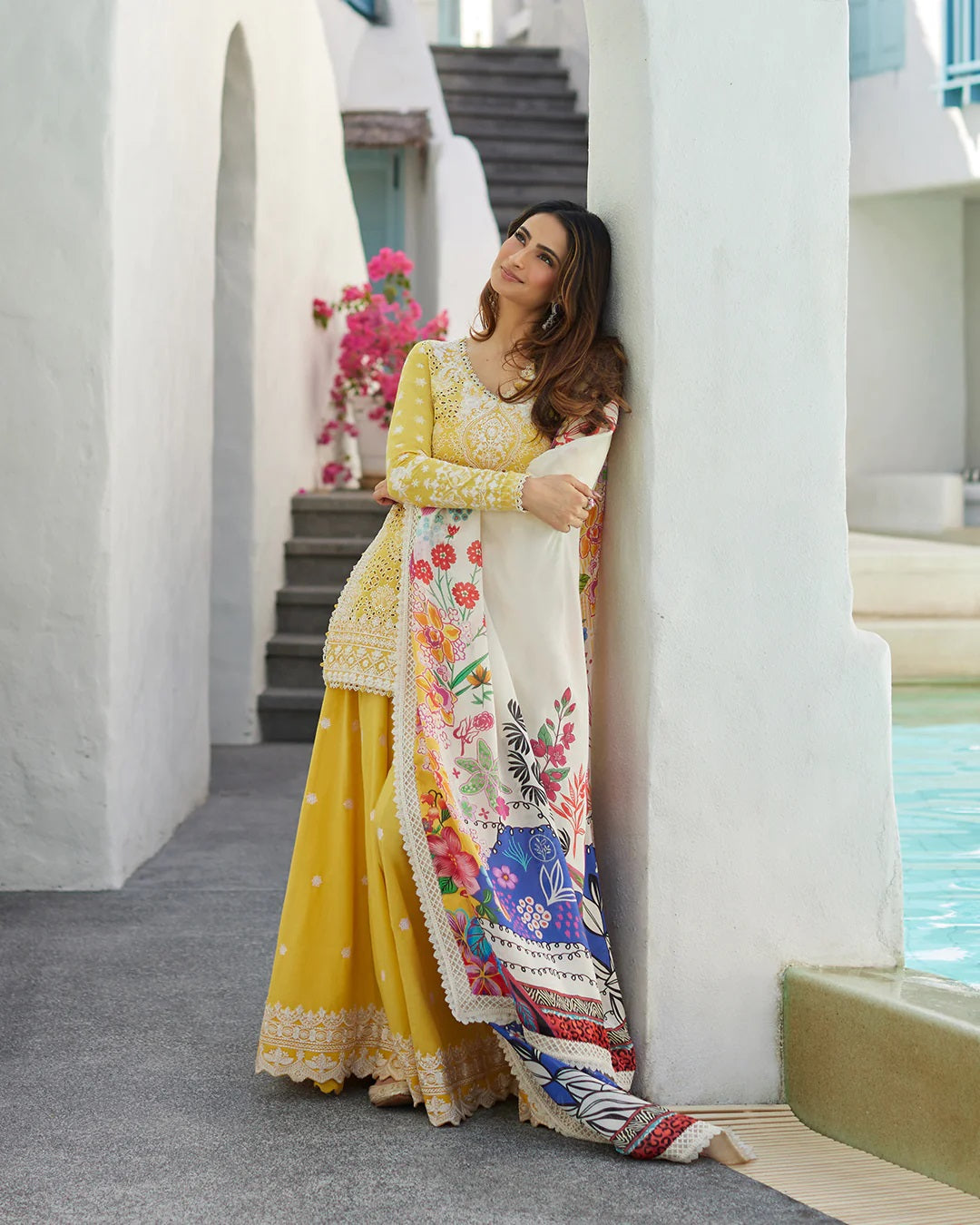 Liliana by Faiza Saqlain Embroidered Lawn 3 Piece Unstitched Dress - Talin