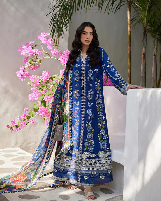 Liliana by Faiza Saqlain Embroidered Lawn 3 Piece Unstitched Dress - Viera