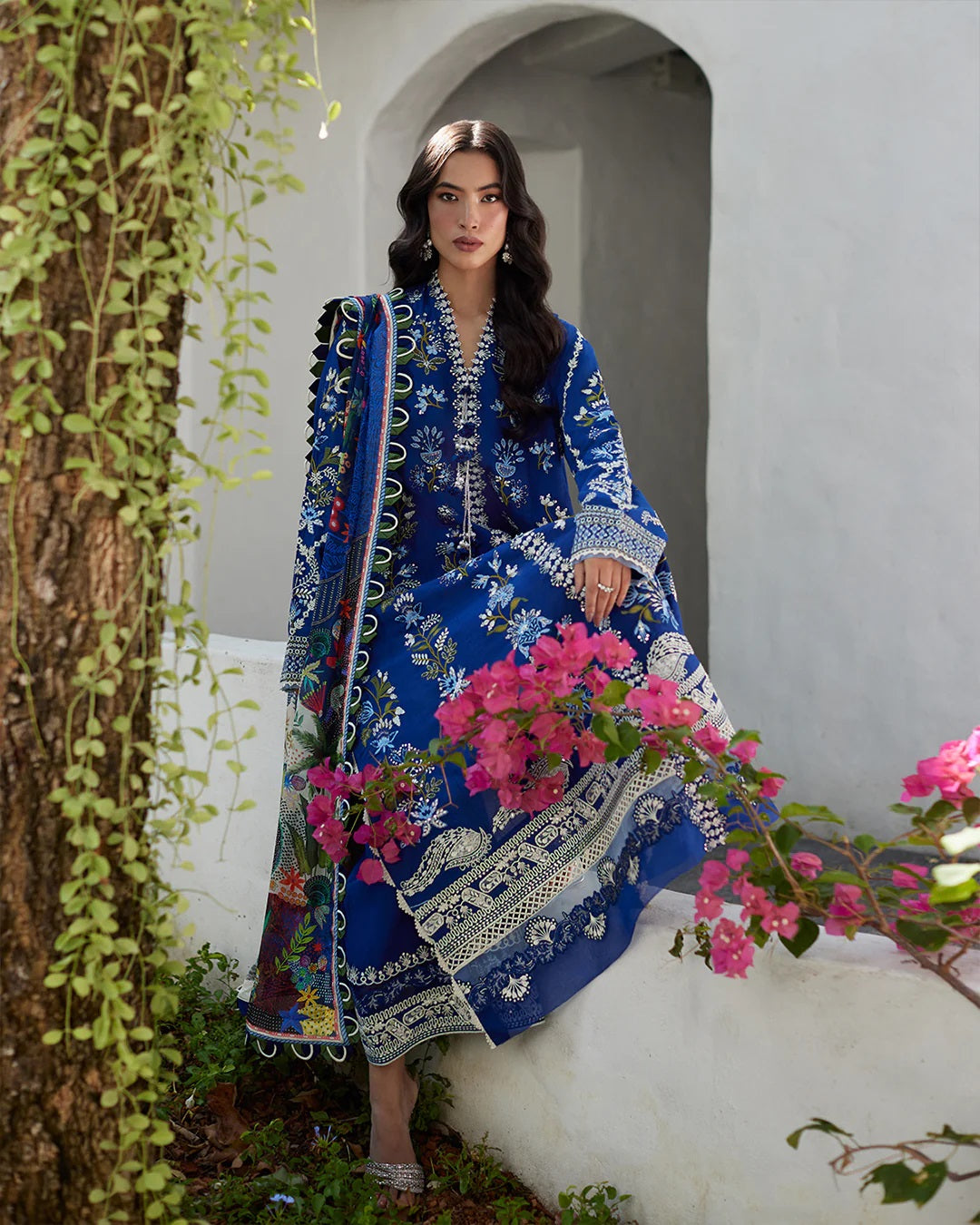 Liliana by Faiza Saqlain Embroidered Lawn 3 Piece Unstitched Dress - Viera