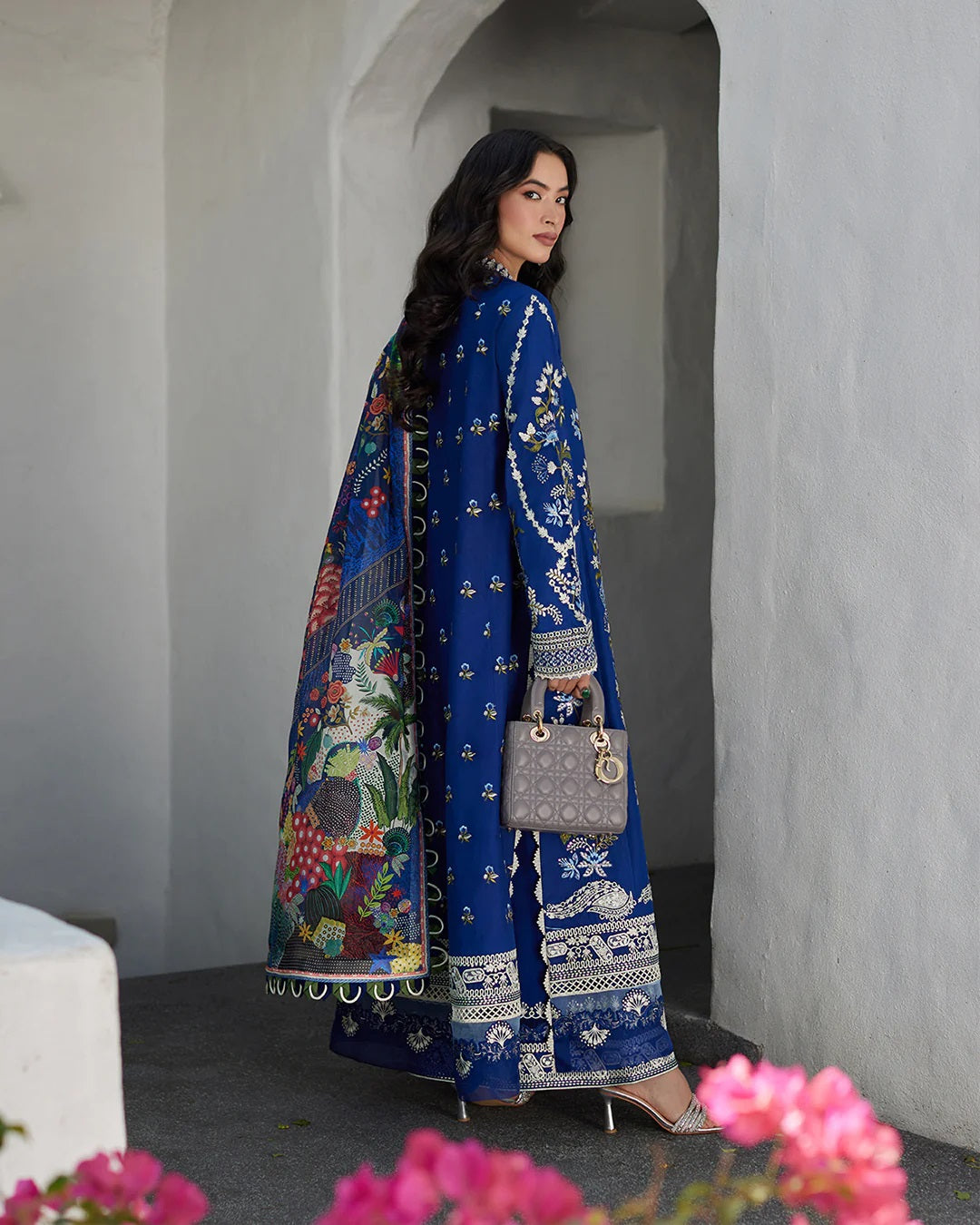 Liliana by Faiza Saqlain Embroidered Lawn 3 Piece Unstitched Dress - Viera