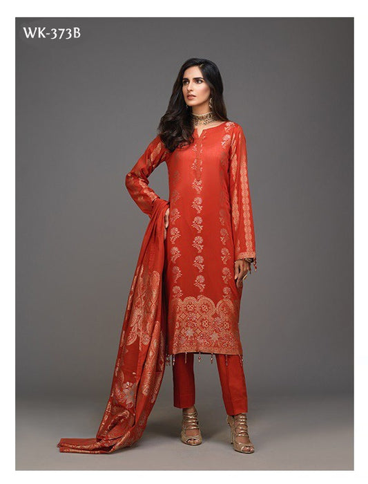 Salitex Self Jacquard Lawn Unstitched 3 Piece Suit -WK 373-B