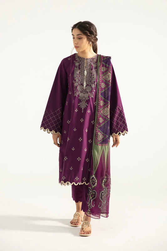 Sapphire Intermix Embroidered Cotton Unstitched 3 Piece Suit U3E-DY22V5-5