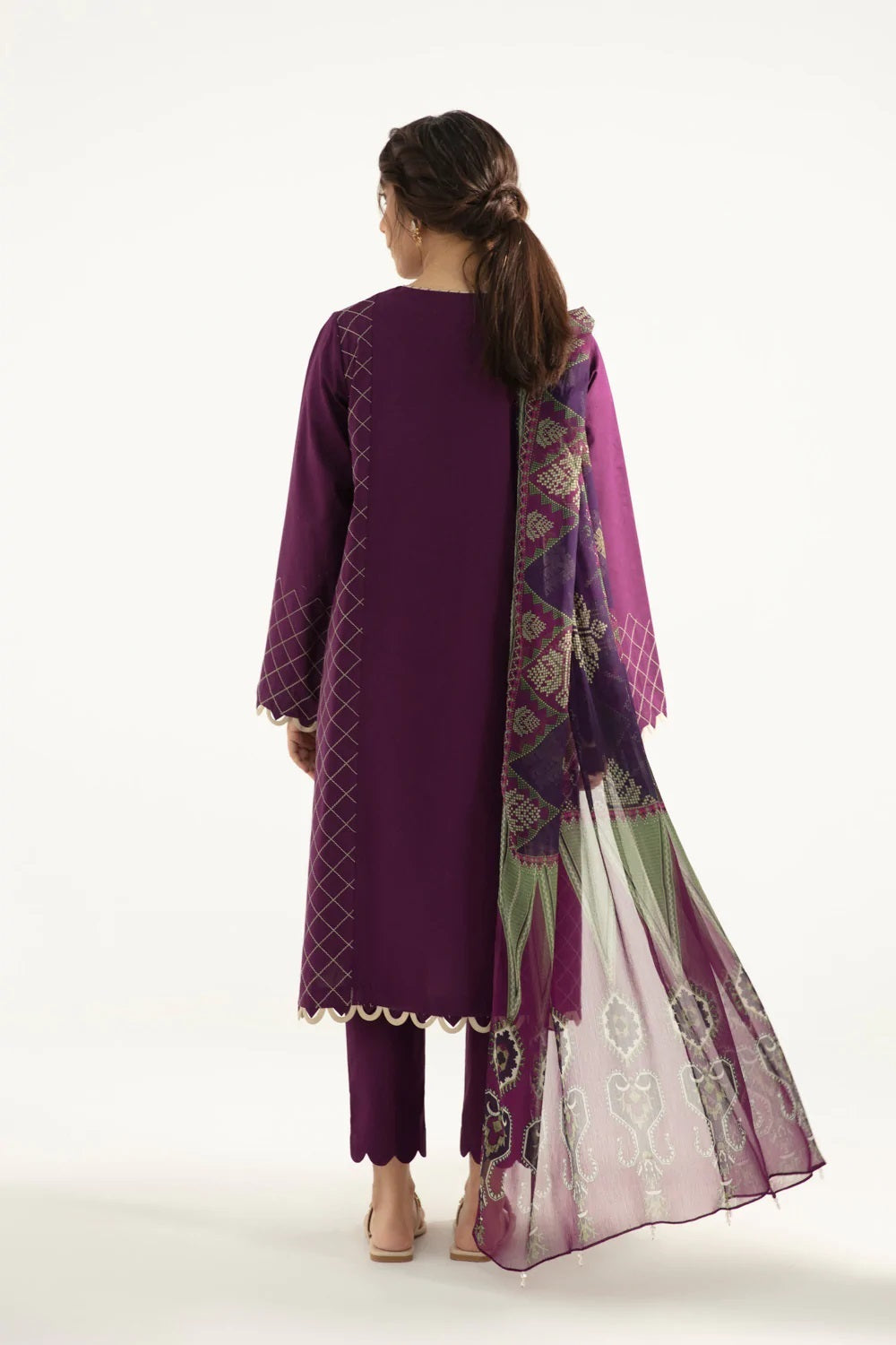 Sapphire Intermix Embroidered Cotton Unstitched 3 Piece Suit U3E-DY22V5-5