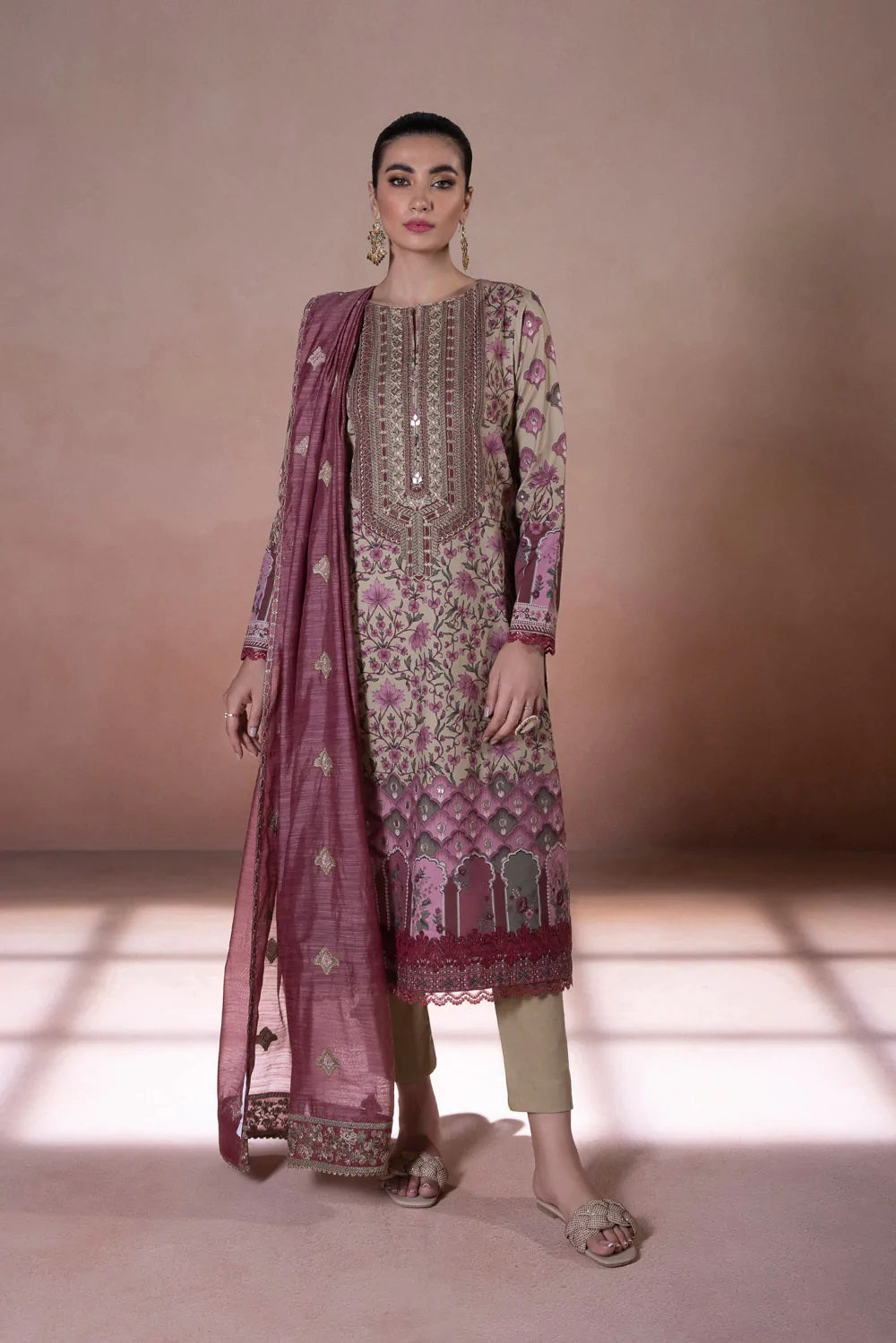 Sapphire Intermix Embroidered Cotton Unstitched 3 Piece Suit U3E-SG22V51-8