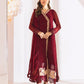 Azure Luxe Embroidered Suits Unstitched 4 Piece AZE23-105a Tempting Berry