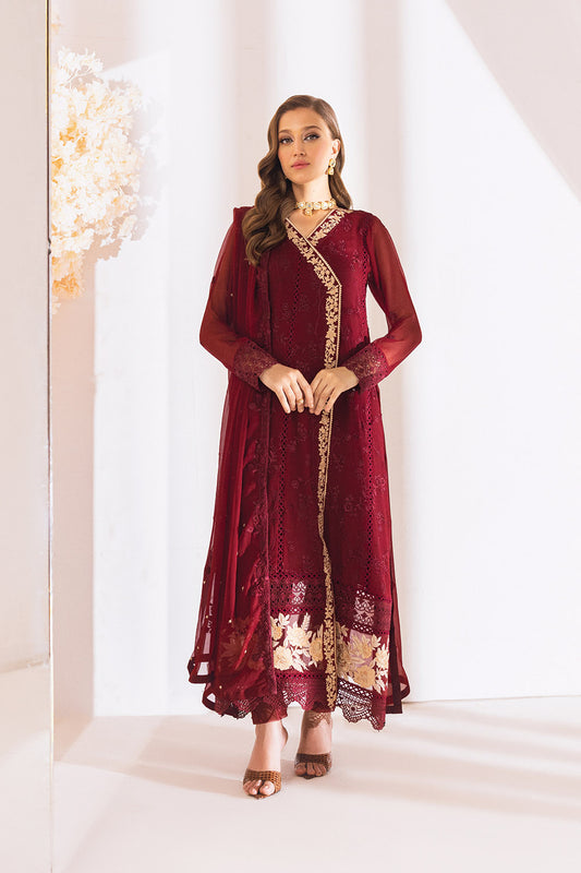 Azure Luxe Embroidered Suits Unstitched 4 Piece AZE23-105a Tempting Berry