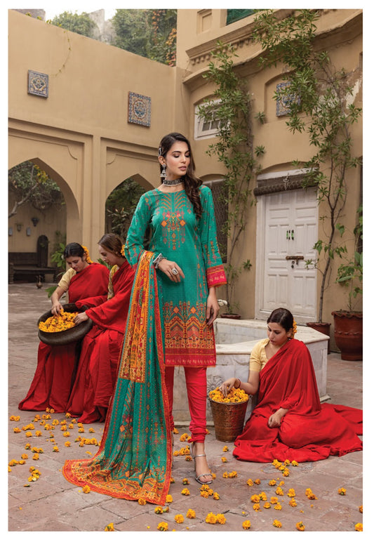 Salina By Regalia Textiles Printed Lawn Suits Unstitched 3 Piece - D 10 - Summer Collection