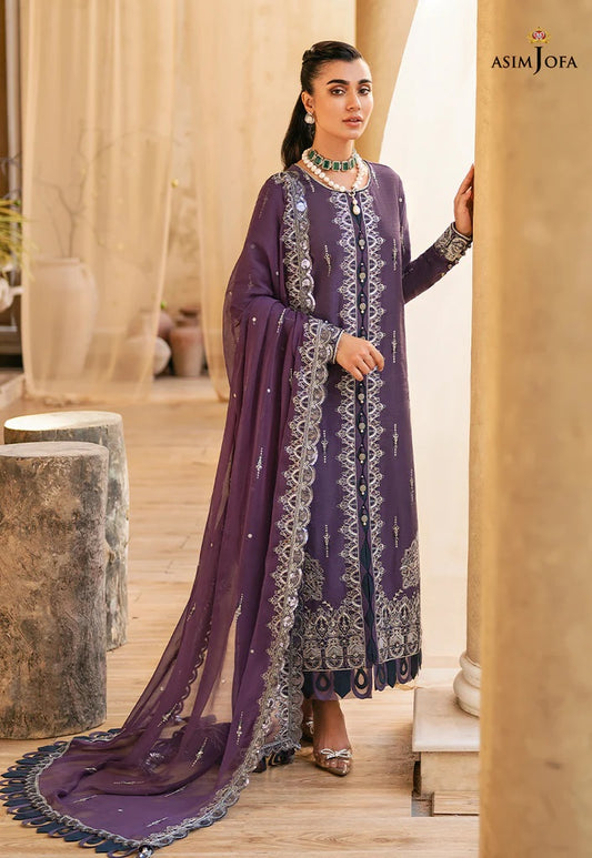 Mehr o Mah by Asim Jofa Festive Embroidered 3pc Unstitched Suit AJM-10