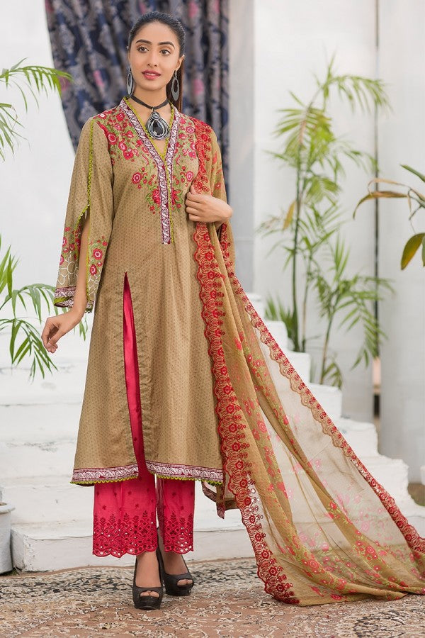 Noor Jahan Embroidered Lawn Unstitched 3 Piece Suit - SS10