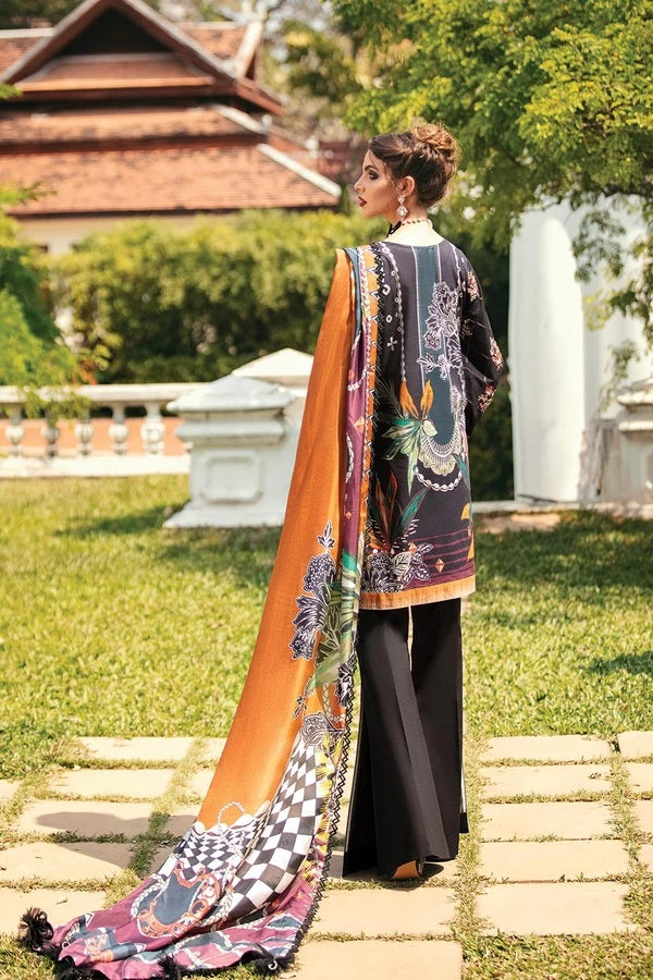 Baroque Premium Embroidered Lawn Unstitched 3 Piece Suit - 10 BLACK TREASURE