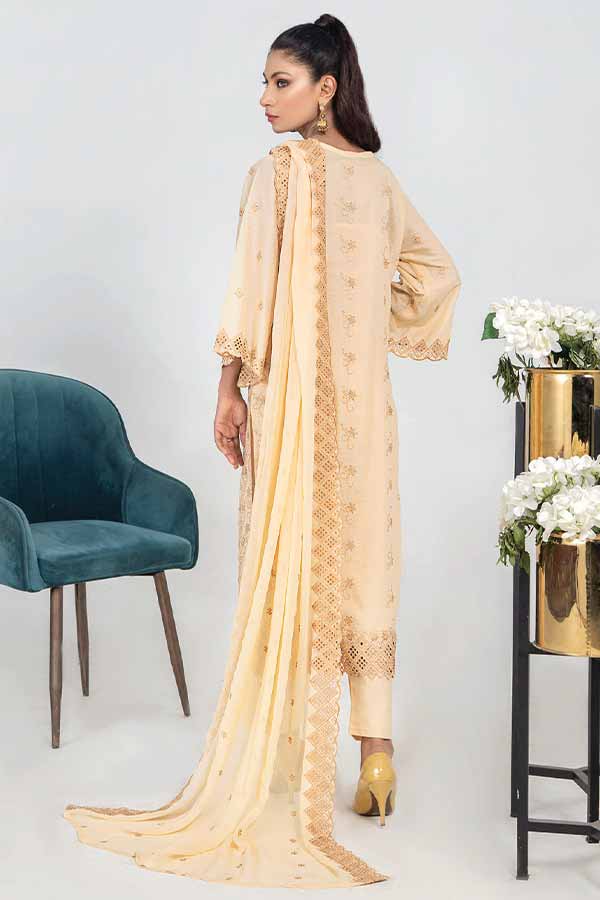 Breeze by Aalaya Embroidered Chikankari Lawn 3 piece Unstitched Dress - D10