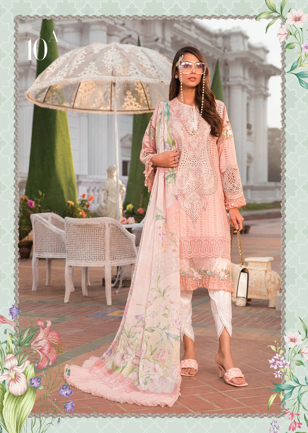 Maria B Embroidered Lawn Suits Unstitched 3 Piece D-2210-A Summer Collection 2022