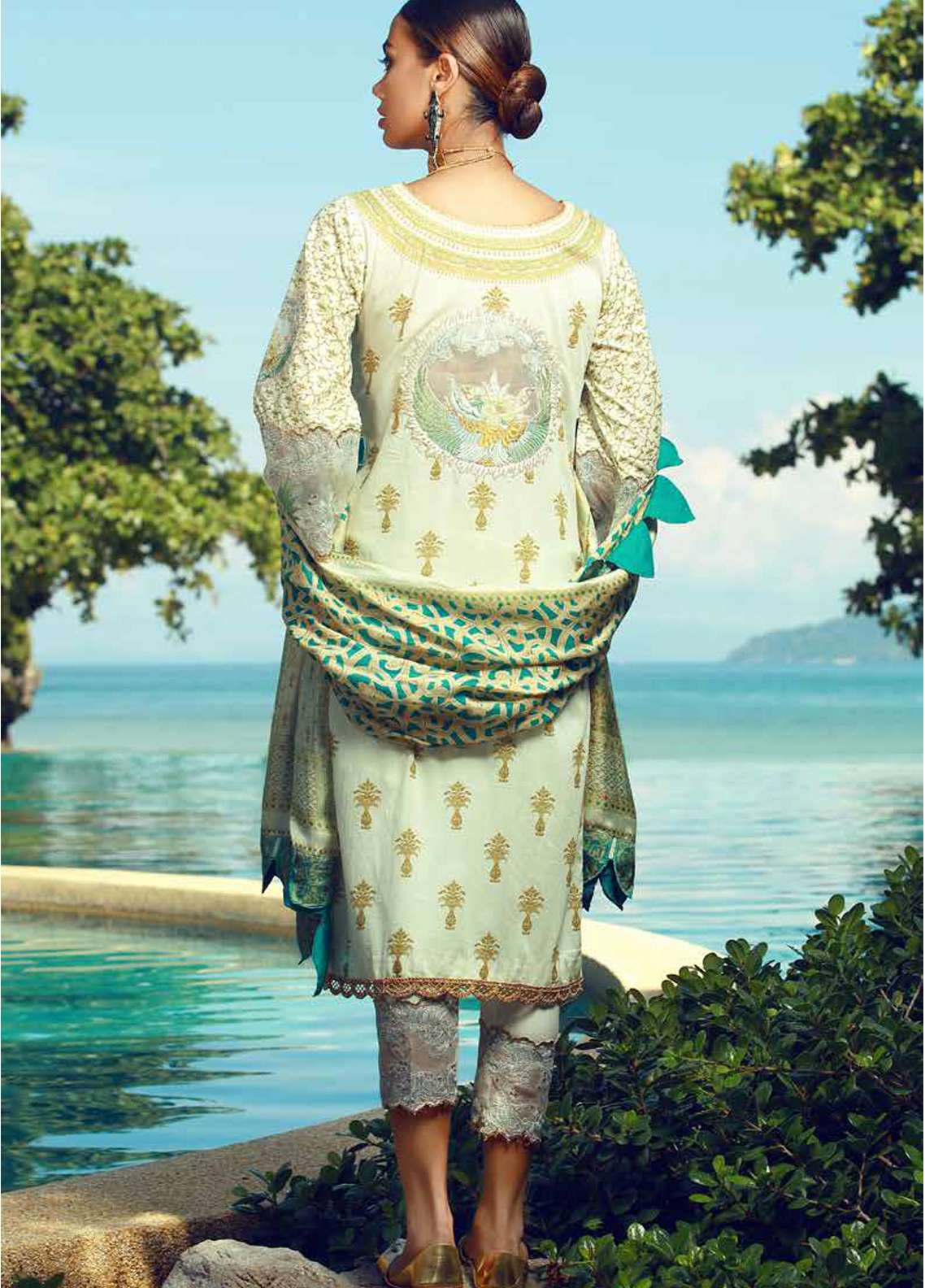 Tena Durrani Embroidered Lawn Unstitched 3 Piece Suit - 11 primrose - Eid ul Azha Collection