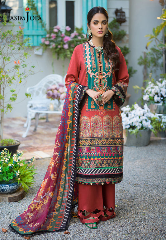 Rania By Asim Jofa Printed Lawn Suits Unstitched 3 Piece AJPR-12