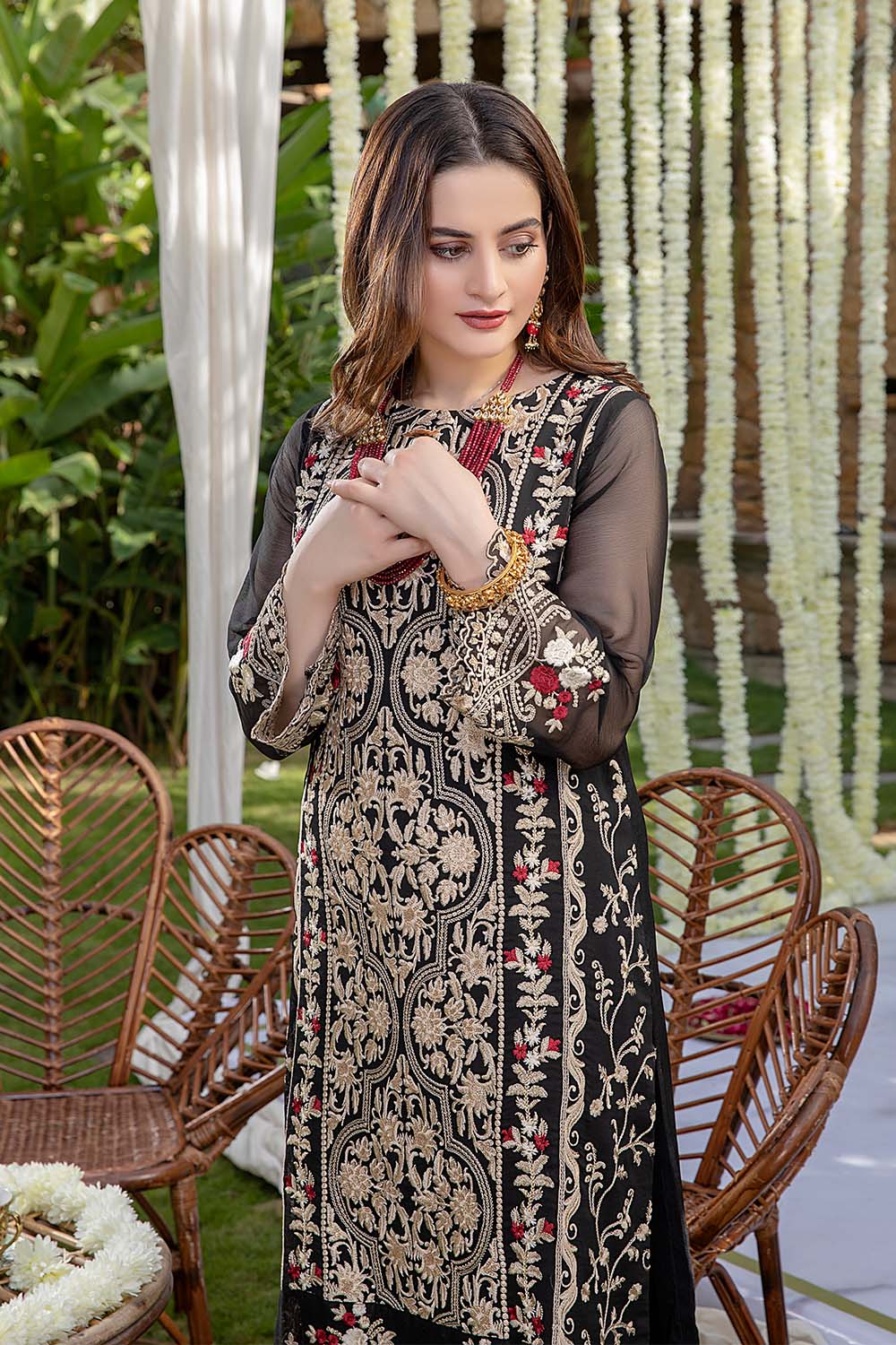 Azure Formal Embroidered Chiffon Unstitched 1 Piece Kurti - 12 Orchard
