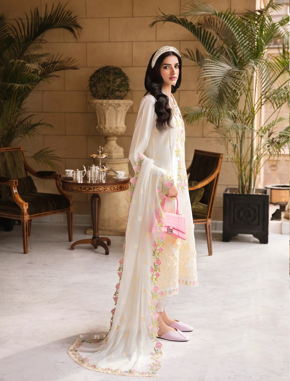 Sable Vogue Embroidered Lawn Suits Unstitched 3 Piece SL-12-23-V1 DHALIA - Luxury Collection