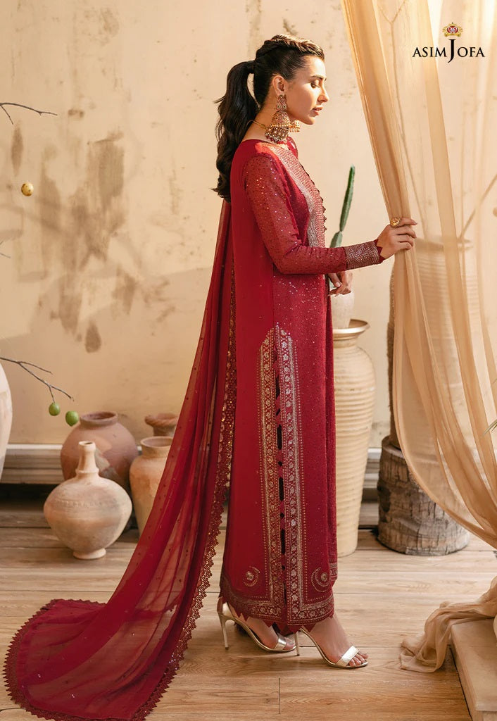 Mehr o Mah by Asim Jofa Festive Embroidered 3pc Unstitched Suit AJM-12