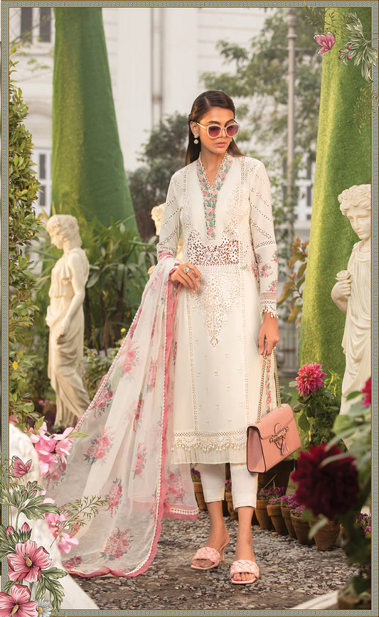 Maria B Embroidered Lawn Suits Unstitched 3 Piece D-2212-A Summer Collection