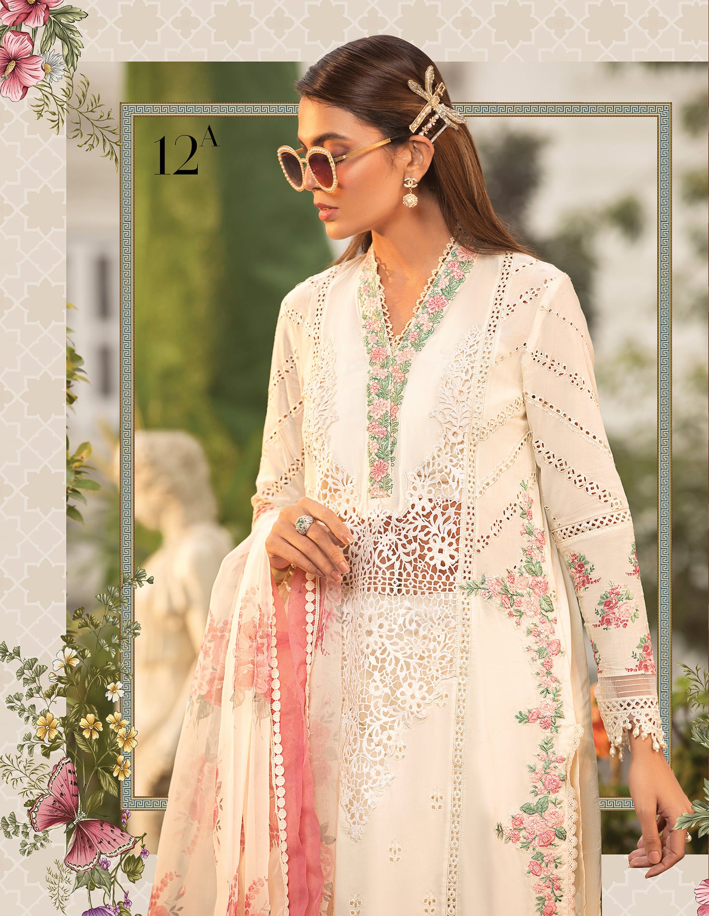 Maria B Embroidered Lawn Suits Unstitched 3 Piece D-2212-A Summer Collection
