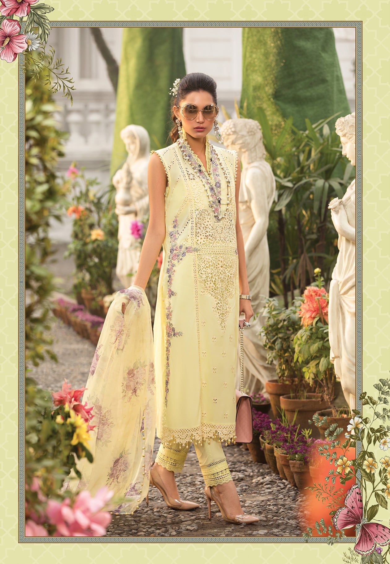 Maria B Embroidered Lawn Suits Unstitched 3 Piece D-2212-B Summer Collection 2022