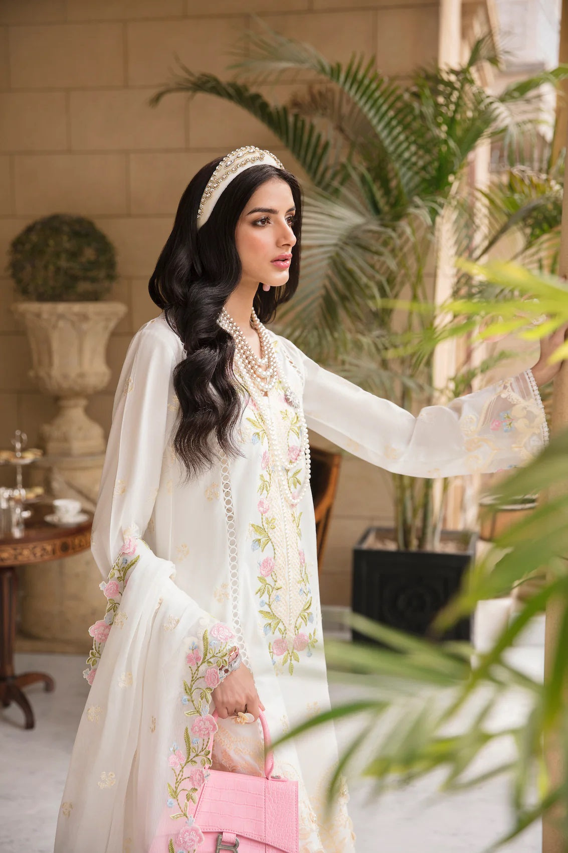 Sable Vogue Embroidered Lawn Suits Unstitched 3 Piece SL-12-23-V1 DHALIA - Luxury Collection