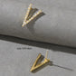 Rhinestone Letter Earrings - HDJ 132