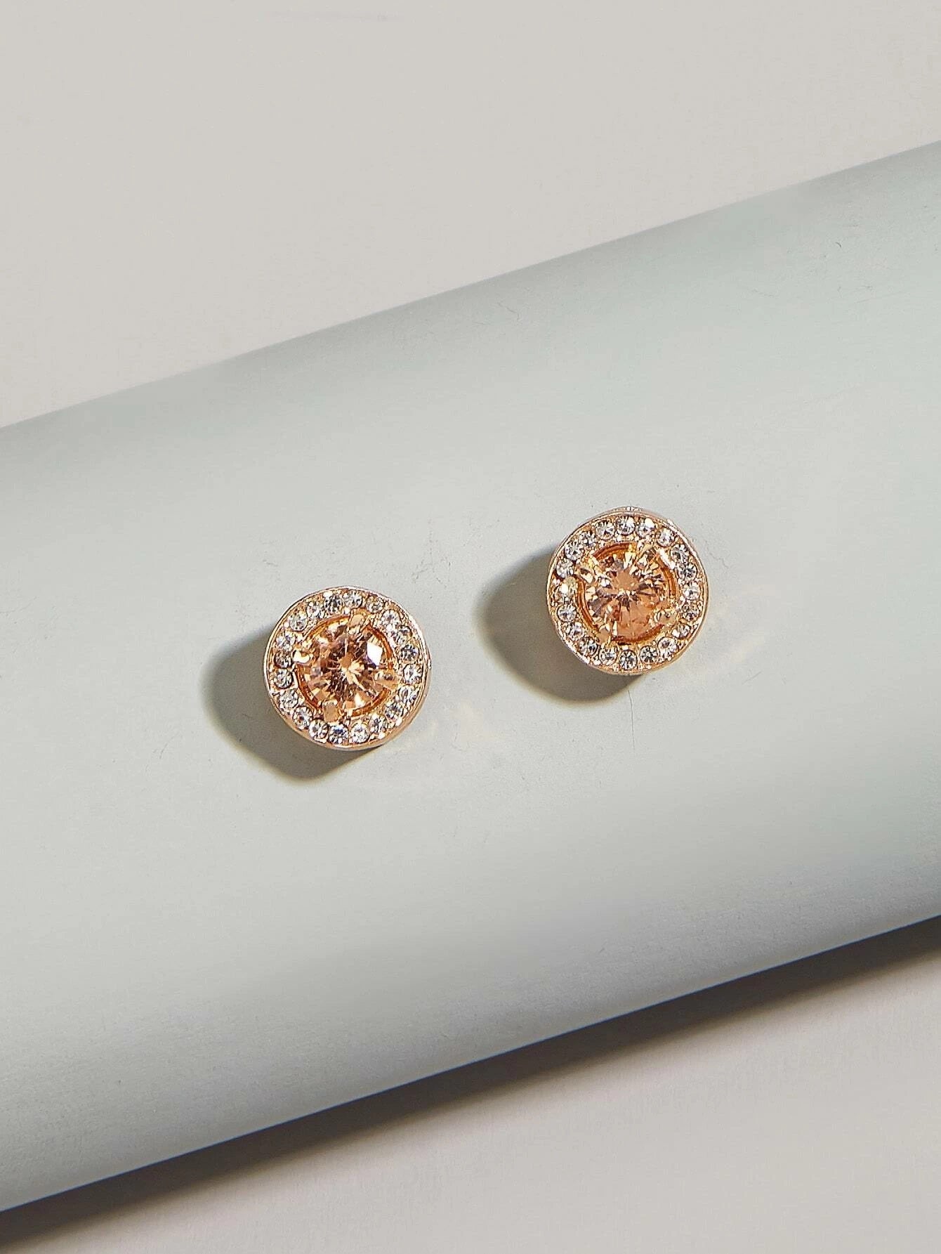 Faux Gem Rhinestone Stud Earrings - HDJ 133