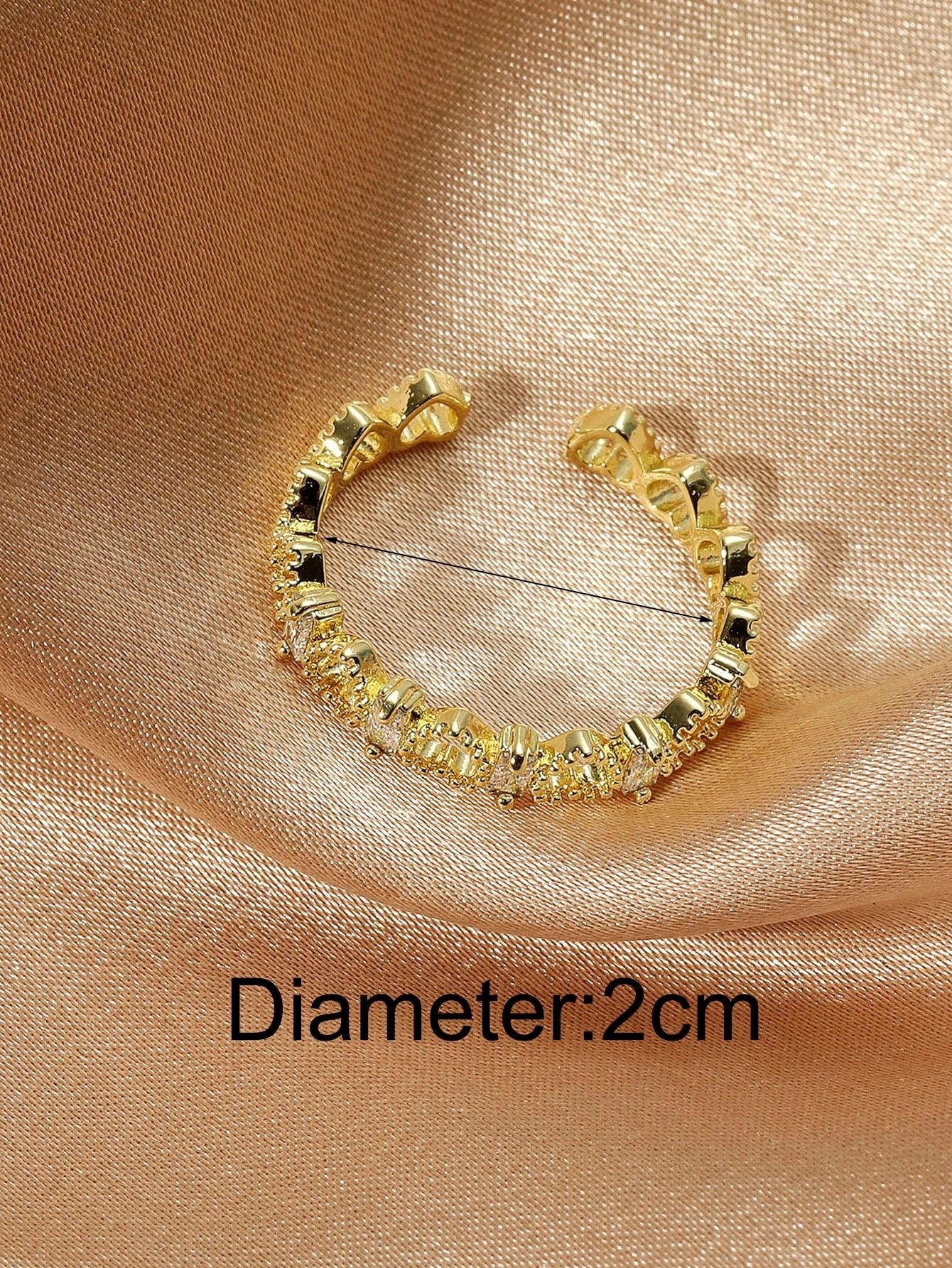 Zircon Decor Cuff Ring - HDJ 134