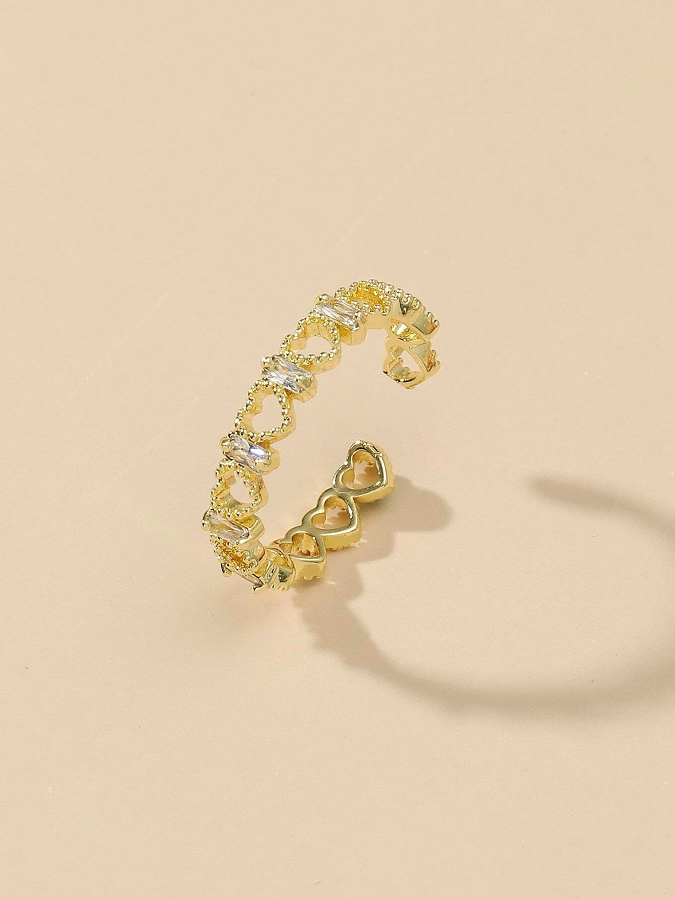 Zircon Decor Cuff Ring - HDJ 134
