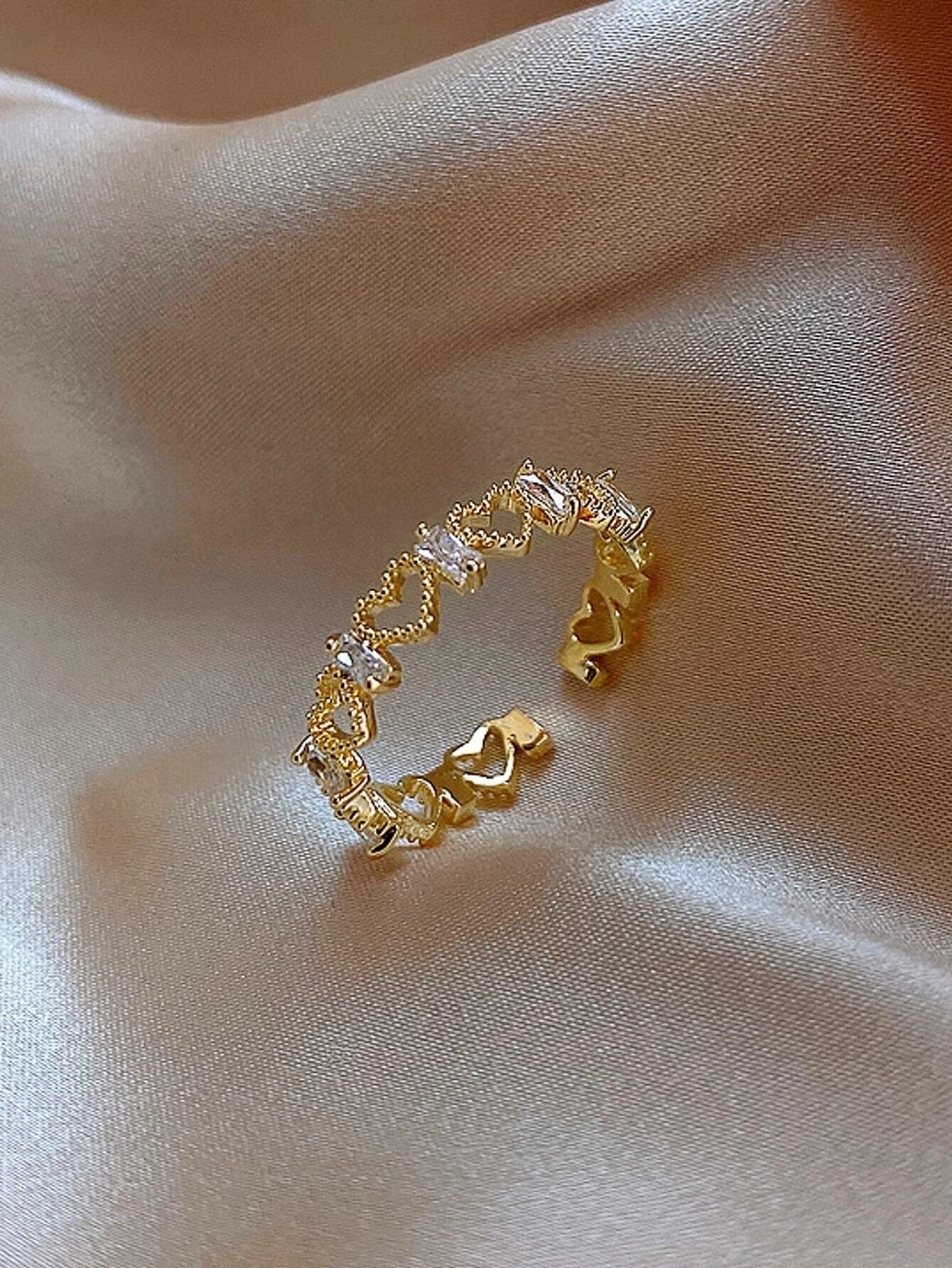 Zircon Decor Cuff Ring - HDJ 134