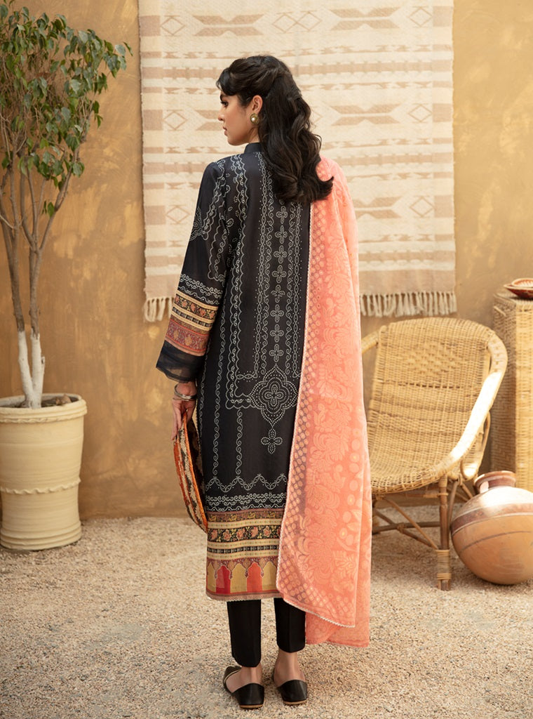 Qalamkar Qline Embroidered Lawn Unstitched 3 Piece Suit - BL 13