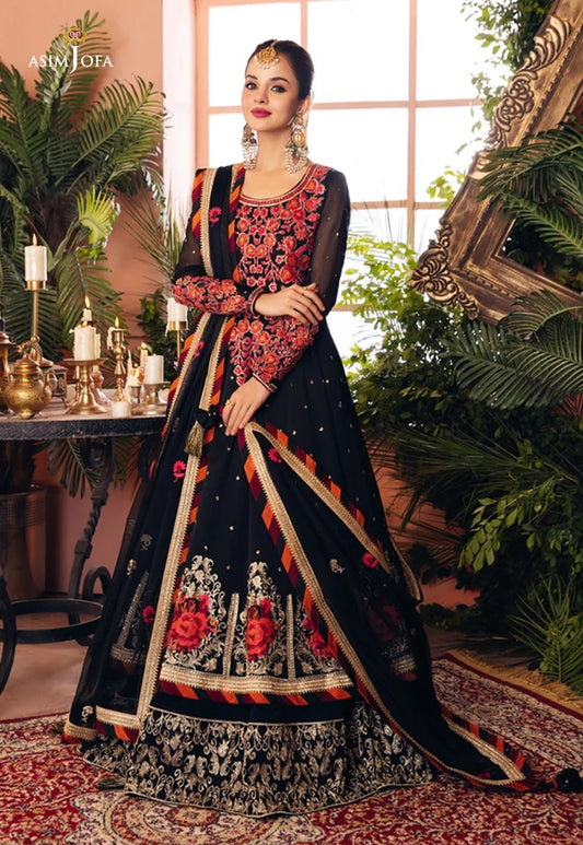 Mehr o Mah by Asim Jofa Festive Embroidered 3pc Unstitched Suit AJM-13