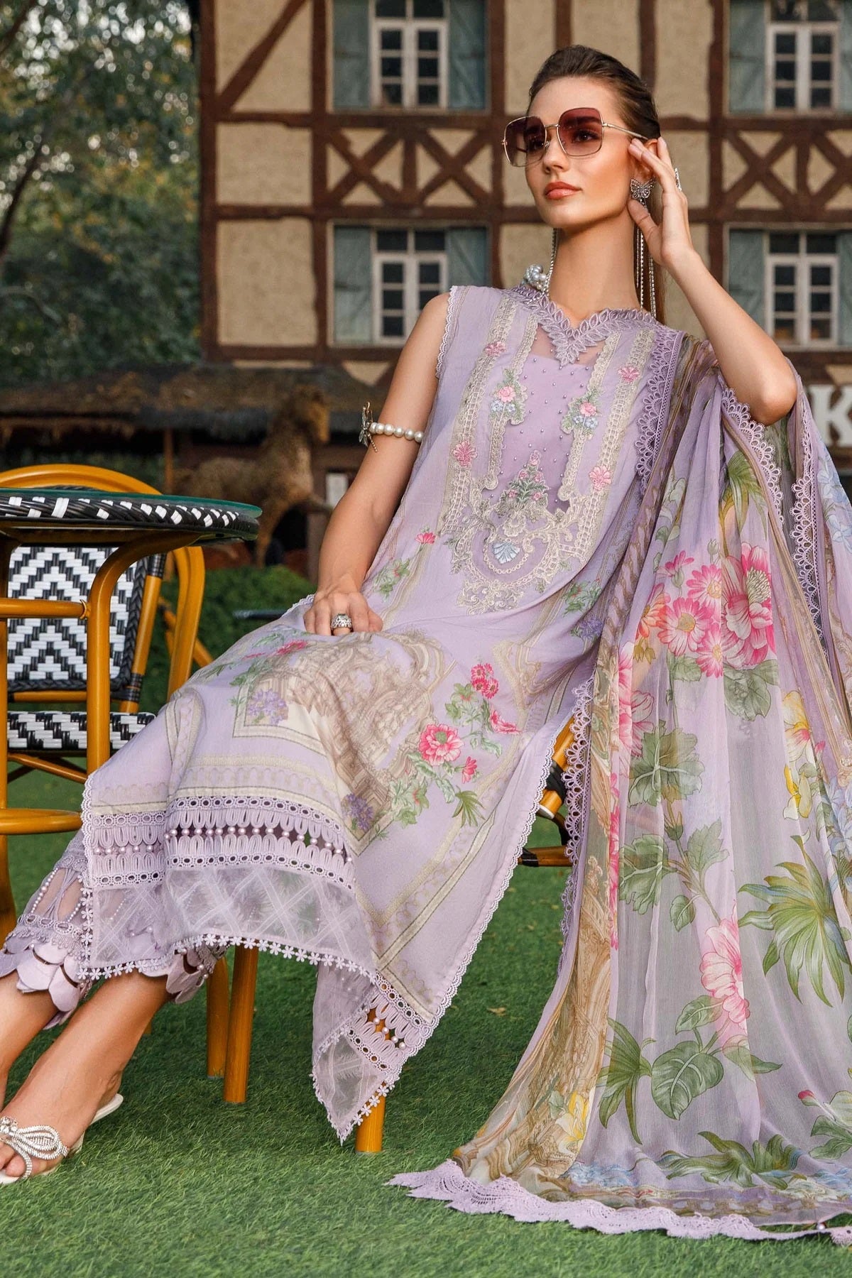 MPrints By Maria B Embroidered Lawn Suits Unstitched 3 Piece MPT-1713-B