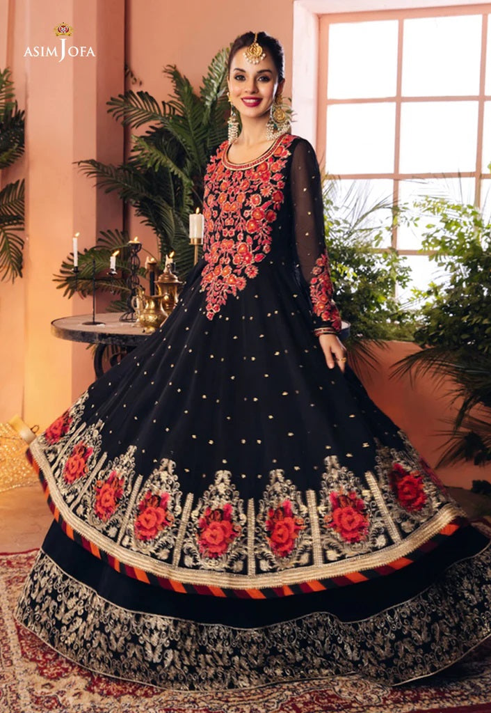 Mehr o Mah by Asim Jofa Festive Embroidered 3pc Unstitched Suit AJM-13