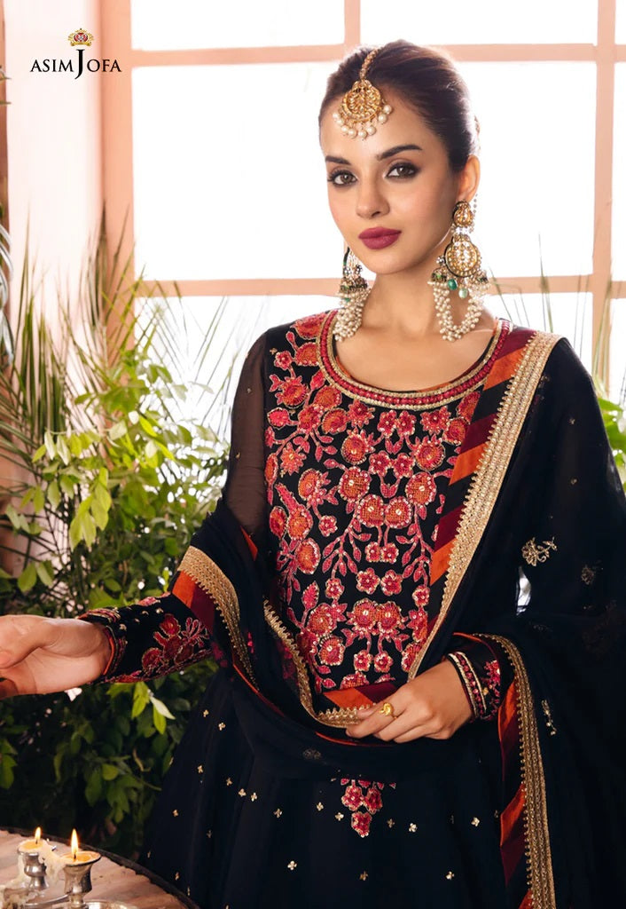 Mehr o Mah by Asim Jofa Festive Embroidered 3pc Unstitched Suit AJM-13