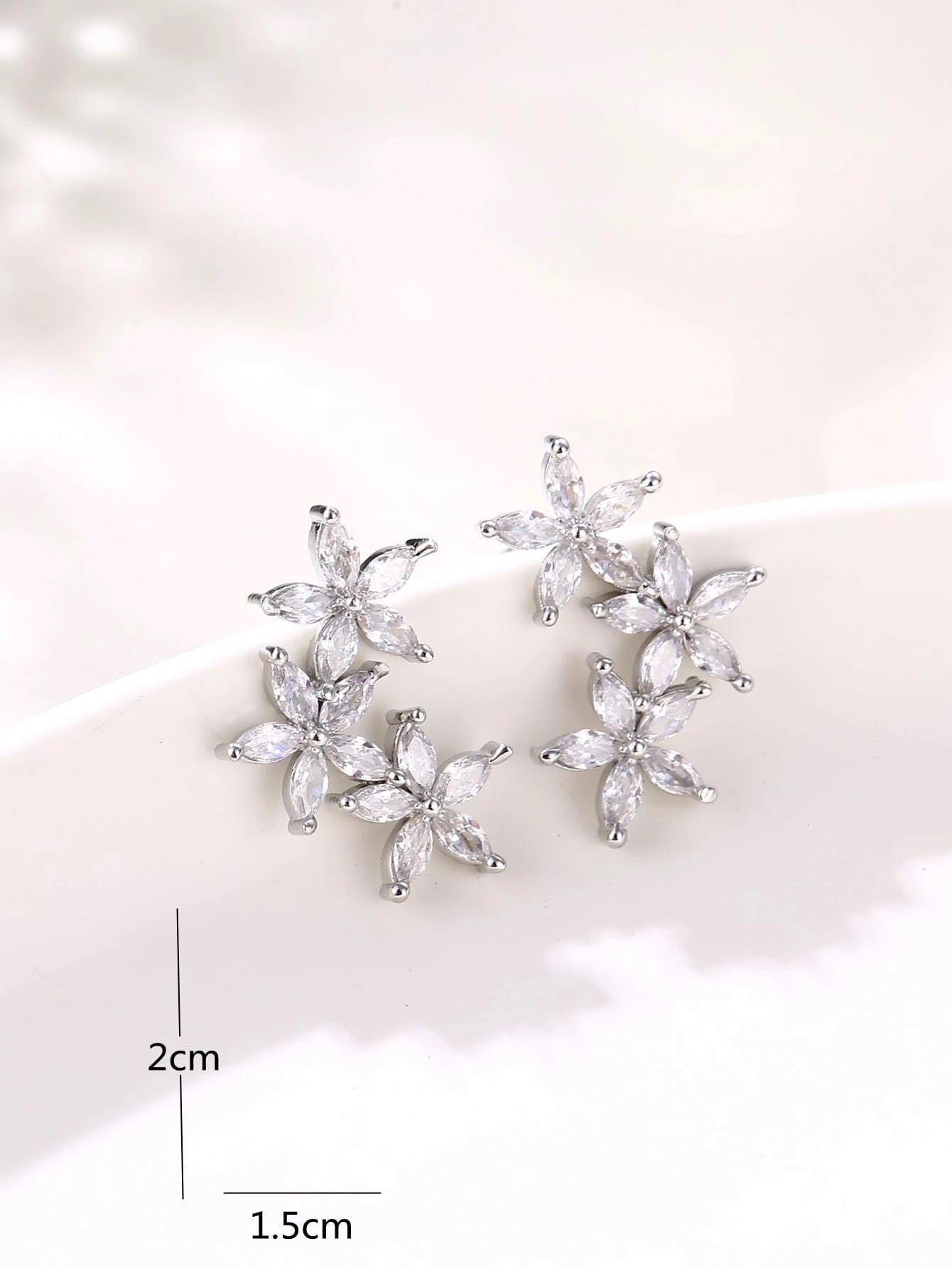 Zircon Flower Stud Earrings - HDJ 142