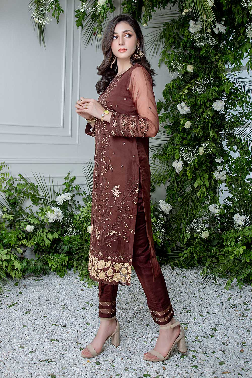 Azure Luxury Formal Organza Kurti Unstitched 1 Piece - AZK 142 Symphony