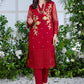 Azure Luxury Formal Organza Kurti Unstitched 1 Piece - AZK 143 Metallic Rouge