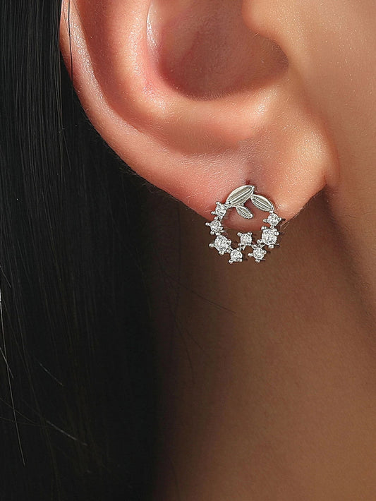 Rhinestone Stud Earrings - HDJ 144