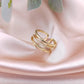 Rhinestone Cuff Ring - HDJ 145